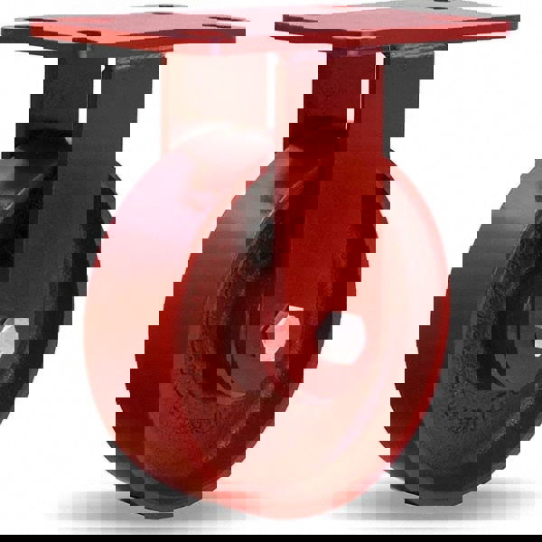 Rigid Top Plate Caster: Cast Iron, 6